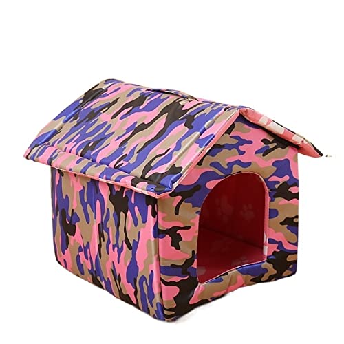 SUICRA Haustierbetten Waterproof Outdoor Pet House Thickened Cat Nest Tent Cabin Pet Bed Tent Cat Kennel Portable Travel Nest Pet Carrier (Color : Purple, Size : S) von SUICRA