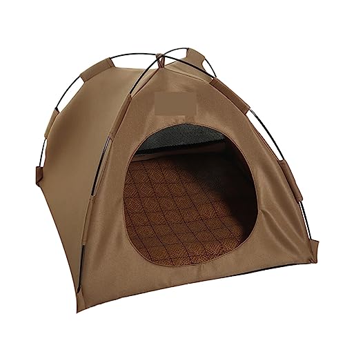 SUICRA Haustierbetten Waterproof Pet House Pet Tent Nest Cat Bed Cat Comfortable Cat Nest Outdoor Tent Puppy Pet House (Color : Brown, Size : 39 * 39 * 33cm) von SUICRA