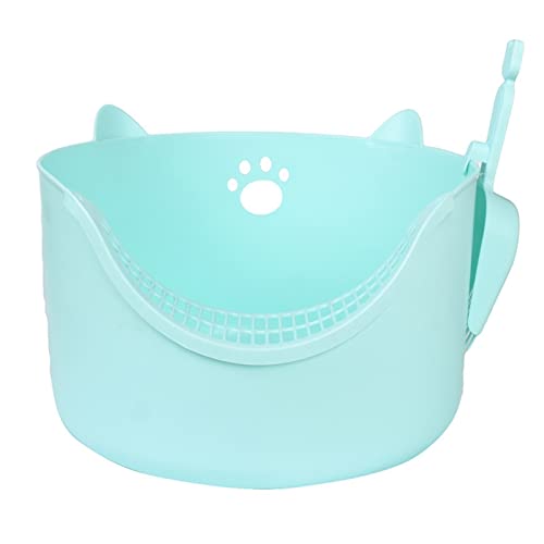 SUICRA Katzentoilette, Katzentoilette, Katzentoilette Cat Toilet Training Kit for Larger Cats Top Entry Cat Litter Box Semi Enclosed Anti Splash Litter Box Self Cleaning (Color : Blue) von SUICRA