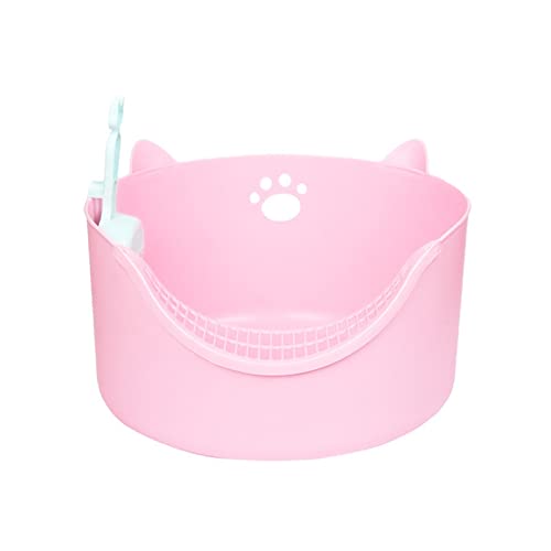SUICRA Katzentoilette, Katzentoilette, Katzentoilette Cat Toilet Training Kit for Larger Cats Top Entry Cat Litter Box Semi Enclosed Anti Splash Litter Box Self Cleaning (Color : Pink) von SUICRA