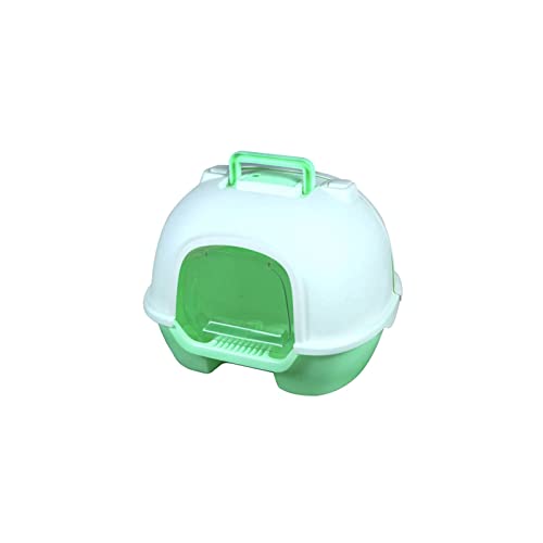SUICRA Katzentoilette, Katzentoilette, Katzentoilette Fully Enclosed Big Size Rear Flap Cat Toilet Cat Litter Box with Free Shovel Set (Color : Green) von SUICRA