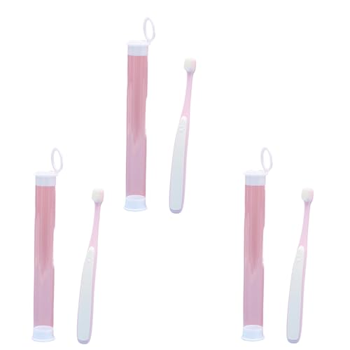 SUIOPPYUW 3 Paket/los Weichen Borsten Hund Zahnbürste Mini Kopf Für Katzen Und Kleine Hunde, Der Leicht Zu Greifen ABS Mini Zahnbürste, Rosa von SUIOPPYUW