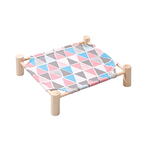 SUIOPPYUW Abnehmbares und waschbares Haustierbett aus Kiefernholz sorgt für Haltbarkeit. Hundebett aus Holzstoff. Kleines Haustier Holzbett. Erhöhtes Haustierbett, S farbig dreieckig SUIOPPYUW Abnehmbares und waschbares Haustierbett aus Kiefernholz sorgt für Haltbarkeit. Hundebett aus Holzstoff. Kleines Haustier Holzbett. Erhöhtes Haustierbett, S farbig dreieckig von SUIOPPYUW