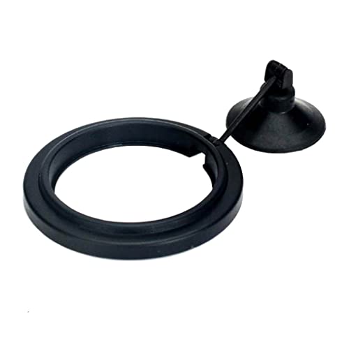 SUIOPPYUW Fischfutterspender Haushaltszubehör Futterstation Praktische Saugnapf Abfallmasche Mehrere Größen Fischfutterspender, Schwarz, 7.5cm von SUIOPPYUW