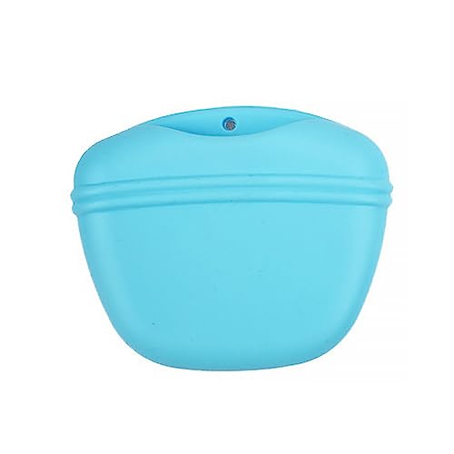 SUIOPPYUW Haustier Trainings Silikon Gürteltasche Träger Große Kapazitäts Fütterungs Aufbewahrungs Beutel Behälter Paket Lebensmittelbeutel Zubehör, Blau von SUIOPPYUW