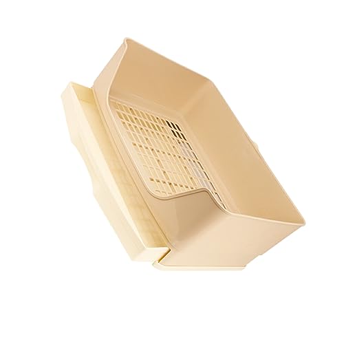 SUIOPPYUW Leicht zu reinigen und zu pflegen Eck Toilettenbox für Haustiere S Komfort Toilettenbox mit Gitter Töpfchentrainer Größere Haustierpfanne aus Kunststoff, Beige SUIOPPYUW Leicht zu reinigen und zu pflegen Eck Toilettenbox für Haustiere S Komfort Toilettenbox mit Gitter Töpfchentrainer Größere Haustierpfanne aus Kunststoff, Beige von SUIOPPYUW