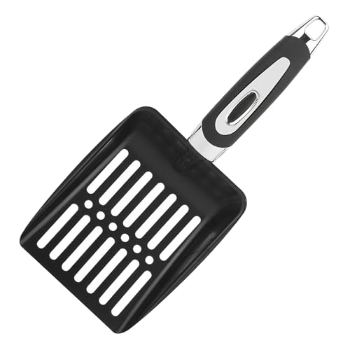 SUIOPPYUW Massiver Griff, Metallschaufel, Siebabstand für saubere Streu, Katzenstreuschaufel, Metall mit tiefem Schieber, für Unisex, Schwarz SUIOPPYUW Massiver Griff, Metallschaufel, Siebabstand für saubere Streu, Katzenstreuschaufel, Metall mit tiefem Schieber, für Unisex, Schwarz von SUIOPPYUW