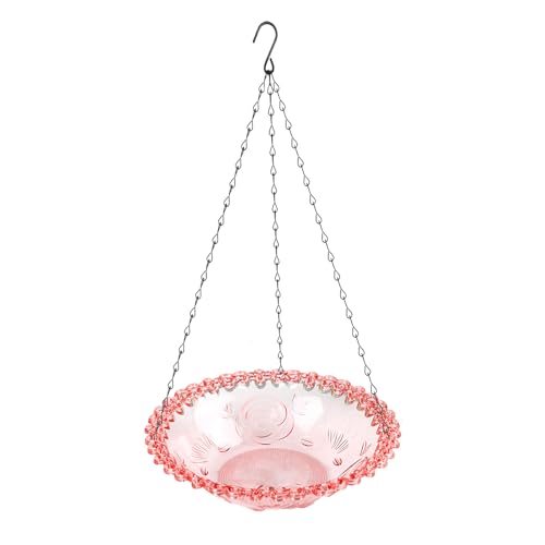 SUIOPPYUW Outdoor Vogelfutterstation für den Garten, hängende Kolibri Futterstation mit gesundem Futter, Kunststoffzubehör für Fütterung und Bewässerung, Rosa von SUIOPPYUW