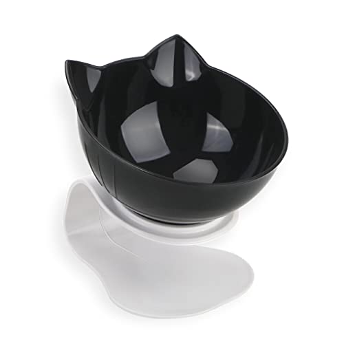 SUIOPPYUW Pets Bowl Rutschfester, um 15° geneigter Futter Trinkwasserbehälter mit erhöhtem Ständer, niedliches Füttern für Geschenke für Tiere im Haushalt, 1 Schale Schwarz SUIOPPYUW Pets Bowl Rutschfester, um 15° geneigter Futter Trinkwasserbehälter mit erhöhtem Ständer, niedliches Füttern für Geschenke für Tiere im Haushalt, 1 Schale Schwarz von SUIOPPYUW