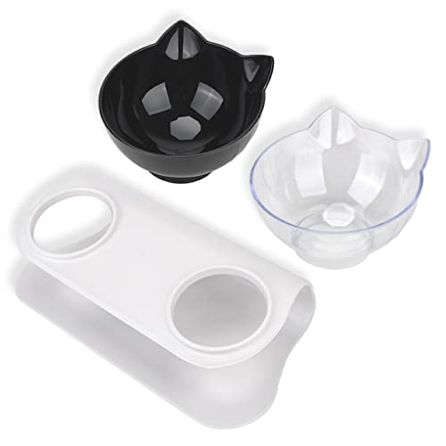 SUIOPPYUW Pets Bowl Rutschfester, um 15° geneigter Futter Trinkwasserbehälter mit erhöhtem Ständer, niedliches Füttern für Geschenke für Tiere im Haushalt, 2 Schüsseltyp 6 von SUIOPPYUW
