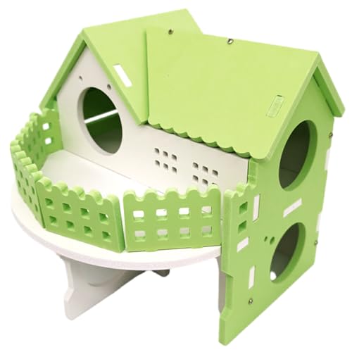 SUIOPPYUW Villa für kleine Haustiere, exquisites Handwerk, viel Platz, aus PVC mit runden Kanten, für Hamster, Villa für kleine Haustiere, Hamsterhaus, Grün von SUIOPPYUW