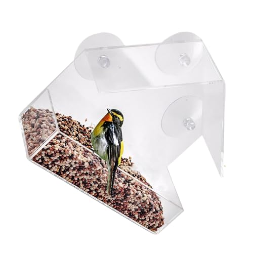 SUIOPPYUW Vogelhäuschen für das Fenster. Genießen Sie die Vogelbeobachtung wie zu Hause. Fenstervogelhäuschen mit starken Saugnäpfen aus Acryl, DREI SUIOPPYUW Vogelhäuschen für das Fenster. Genießen Sie die Vogelbeobachtung wie zu Hause. Fenstervogelhäuschen mit starken Saugnäpfen aus Acryl, DREI von SUIOPPYUW