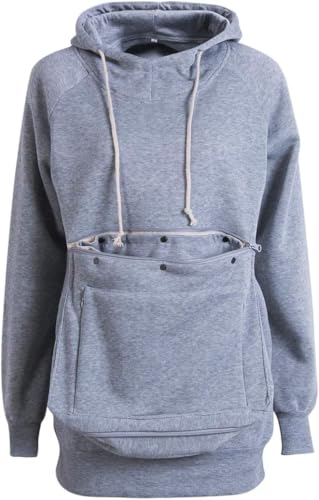 Männer und Frauen Haustier Tasche Hoodie, langärmelig, Große Taschen, Katze und Hund Hoodie,Grau,XXL Männer und Frauen Haustier Tasche Hoodie, langärmelig, Große Taschen, Katze und Hund Hoodie,Grau,XXL von WZDD
