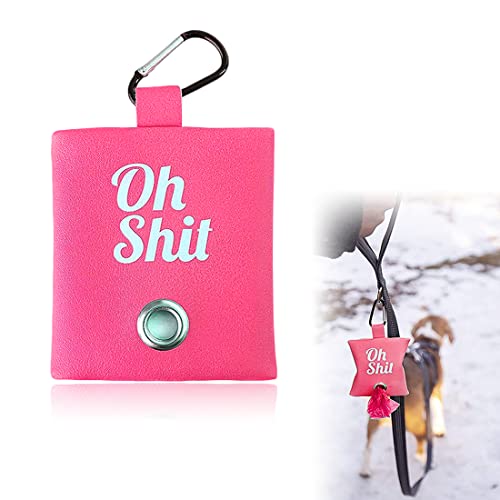 Haustierkotbeutelspender, tragbarer Hundekotbeutelhalter für Leine, Hundekotbeutel, Behälter mit Metallclip zum Spazierengehen, Laufen oder Outdoor-Zubehör (Rosa) von SULIUDAJI