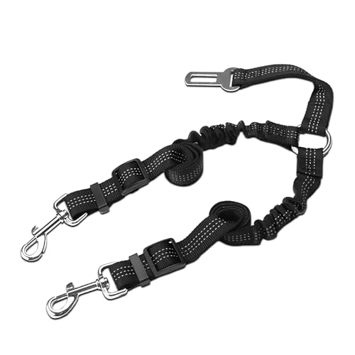 Doppelter Hunde-Sicherheitsgurt, 70 cm, verstellbar, elastisch, mit Anti-Schock-Bungee-Puffer, robuste Hunde-Sicherheitsgurte für Autos, Haustier-Sicherheitsgurte für Reisen und den täglichen Gebrauch Doppelter Hunde-Sicherheitsgurt, 70 cm, verstellbar, elastisch, mit Anti-Schock-Bungee-Puffer, robuste Hunde-Sicherheitsgurte für Autos, Haustier-Sicherheitsgurte für Reisen und den täglichen Gebrauch von SULIVES