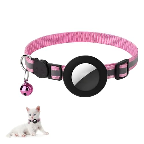 Reflektierendes Katzenhalsband mit Glöckchen – Sicherheitsschnalle und wasserdichter Silikonbezug, verstellbares Nylon-Kätzchenhalsband (19–32 cm) für Jungen und Mädchen, leicht und langlebig von SULIVES