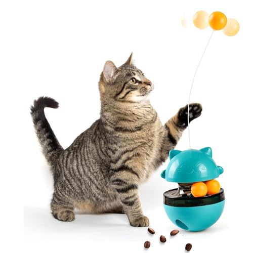SULOLI Interaktives Katzen Spielzeug,Selbstbeschäftigung Katzen Spielzeug,Automatisch Futterautomat,Intelligenzspielzeug Katzenspielzeug(Balu) von SULOLI