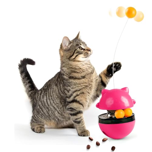 SULOLI Interaktives Katzen Spielzeug,Selbstbeschäftigung Katzen Spielzeug,Automatisch Futterautomat,Intelligenzspielzeug Katzenspielzeug(Rosa) von SULOLI
