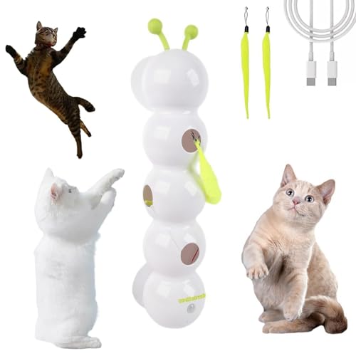 SUMKTO Whirlie-Katzenspielzeug Whirlie Caterpillar Smart Cat Toy Happy Luna Katzenspielzeug mit Saugnapf, geeignet für die Montage an Wänden, Türen und Fenstern im Innenbereich, fördert die Bewegung von SUMKTO