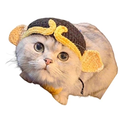 SUMMITDRAGON Hund Blumenhut Haustier Kostüm Kopfbedeckungen Requisiten Haustier Gehäkelt Welpe Kopfbedeckung Party Kostüm Foto Requisiten Gestrickt Katzen Accessoire von SUMMITDRAGON