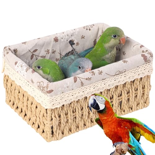Vogelnest Papageienhaus mit herausnehmbarem Futter Vogelhaus Hängematten Bett Schlafnest für Wellensittiche Vogelkäfige Zubehör Haustierbedarf von SUMMITDRAGON