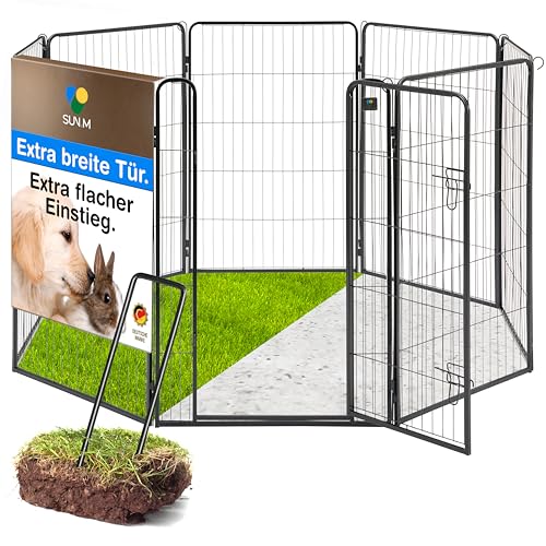 SUN-M Welpenauslauf 68x100cm hoch - 8 Teilig - inkl. Erdankern - Sicher, flexibel erweiterbar, werkzeugfreie Montage - ideal für Hund drinnen und draußen - Welpenzaun, Welpenlaufstall SUN-M Welpenauslauf 68x100cm hoch - 8 Teilig - inkl. Erdankern - Sicher, flexibel erweiterbar, werkzeugfreie Montage - ideal für Hund drinnen und draußen - Welpenzaun, Welpenlaufstall von SUN-M