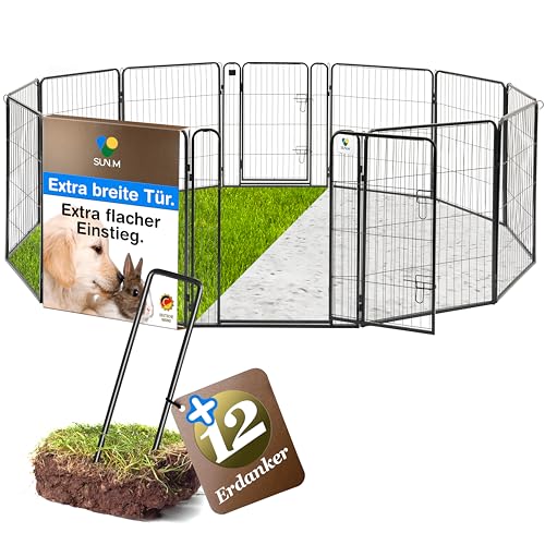 SUN-M Welpenauslauf 68x80cm hoch - 12 Teilig - inkl. Erdankern - Sicher, flexibel erweiterbar, werkzeugfreie Montage - ideal für Hund drinnen und draußen - Welpenzaun, Welpenlaufstall SUN-M Welpenauslauf 68x80cm hoch - 12 Teilig - inkl. Erdankern - Sicher, flexibel erweiterbar, werkzeugfreie Montage - ideal für Hund drinnen und draußen - Welpenzaun, Welpenlaufstall von SUN-M