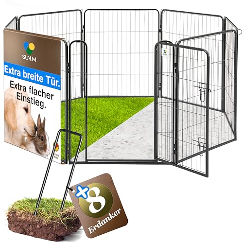 SUN-M Welpenauslauf 68x80cm hoch - 8 Teilig - inkl. Erdankern - Sicher, flexibel erweiterbar, werkzeugfreie Montage - ideal für Hund drinnen und draußen - Welpenzaun, Welpenlaufstall SUN-M Welpenauslauf 68x80cm hoch - 8 Teilig - inkl. Erdankern - Sicher, flexibel erweiterbar, werkzeugfreie Montage - ideal für Hund drinnen und draußen - Welpenzaun, Welpenlaufstall von SUN-M