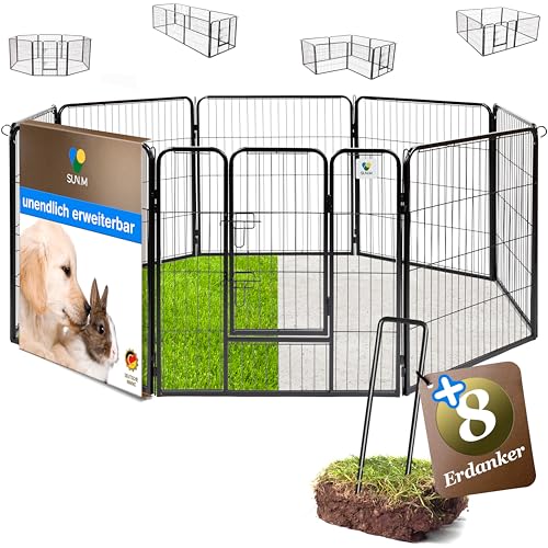 SUN-M Welpenauslauf 80cm hoch - 8tlg - inkl. Erdankern - flexibel erweiterbar - ideal für drinnen & draußen - Laufstall für Hund, Kaninchen, Meerschweinchen, Hasen - Welpenlaufstall SUN-M Welpenauslauf 80cm hoch - 8tlg - inkl. Erdankern - flexibel erweiterbar - ideal für drinnen & draußen - Laufstall für Hund, Kaninchen, Meerschweinchen, Hasen - Welpenlaufstall von SUN-M
