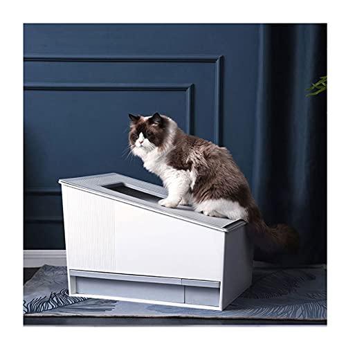 Katzentoilette Intelligente selbstreinigende Katze-Toilette Automatische Desodorierung und Schaufeln von Exkrement Cat Wurf Box Halbgeschlossene Katze Wurf Box Pet Supplies Katzenklo (Color : B) von SUNESA