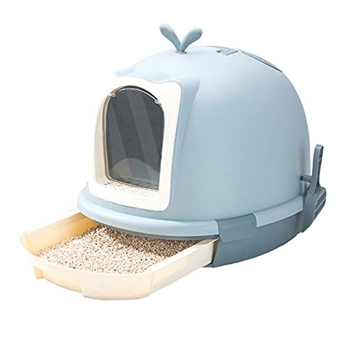 Katzentoilette Katze liefert Schubladentyp Katze Wurf Box Anti-Spritzer mit beiliegender großer Kitty-Wurf-Box mit Katze-Wurf-Schaufel, geeignet for Katzen innerhalb von 9kg Katzenklo (Color : Blauw von SUNESA