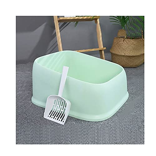 Katzentoilette Offene Katze Wurf Box Splash-Proof Mit Katze Wurf Scoop SHEMI-BEHANDLUNG CAT Wurf Box Frosted Textur Katze Toilette for Haustier Kätzchen Katzenklo (Size : A) von SUNESA