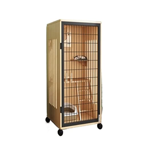 Katzenvilla Cat Villa Indoor Cat Room Home Cat House Übergroßer Freiraum Katzenschrank Katzenhaus Katzenstreu Luxus-Katzenkäfig Katzenhaus (Color : Varnish) von SUNESA