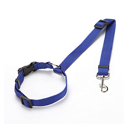 Zugseil für Haustiere Haustierleine Haustierprodukte Praktische Katze Hund Verstellbare Auto Sicherheitsgurt Harness Leine Welpen Zubehör Reisen Hundeleine für Welpen (Color : Deep Blue) von SUNESA