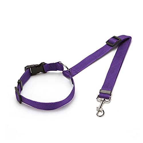 Zugseil für Haustiere Haustierleine Haustierprodukte Praktische Katze Hund Verstellbare Auto Sicherheitsgurt Harness Leine Welpen Zubehör Reisen Hundeleine für Welpen (Color : Purple) von SUNESA