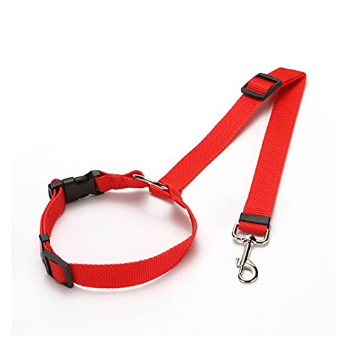 Zugseil für Haustiere Haustierleine Haustierprodukte Praktische Katze Hund Verstellbare Auto Sicherheitsgurt Harness Leine Welpen Zubehör Reisen Hundeleine für Welpen (Color : Rood) von SUNESA