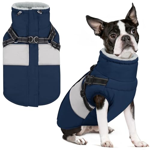 SUNFURA Hunde-Wintermantel, wasserdichter Hundemantel mit Geschirr für mittelgroße Rassen, Jungen und Mädchen, reflektierendes Fleece gefüttert, Schneejacke für Haustiere, Pullover für Mops, Jack SUNFURA Hunde-Wintermantel, wasserdichter Hundemantel mit Geschirr für mittelgroße Rassen, Jungen und Mädchen, reflektierendes Fleece gefüttert, Schneejacke für Haustiere, Pullover für Mops, Jack von SUNFURA