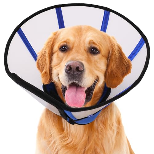 SUNFURA Hundekegel, weiche Hundekegel für große Rassen nach Operationen, bequemes Genesungshalsband für Haustiere gegen Lecken, verstellbare E-Halsband Alternative für Wundheilung, Blau L SUNFURA Hundekegel, weiche Hundekegel für große Rassen nach Operationen, bequemes Genesungshalsband für Haustiere gegen Lecken, verstellbare E-Halsband Alternative für Wundheilung, Blau L von SUNFURA