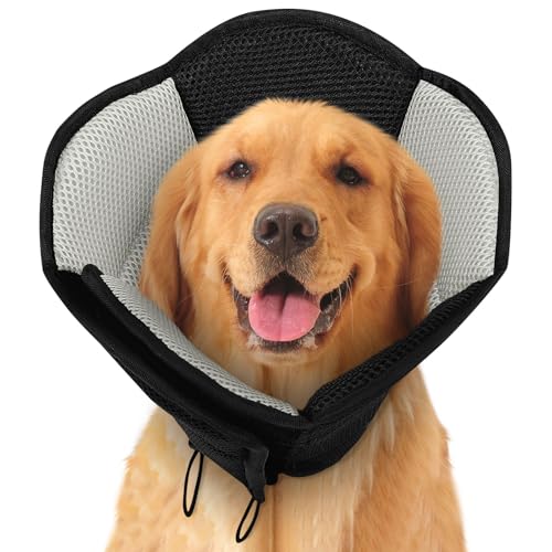 SUNFURA Hundekegel – weicher Kegel für Hunde, um das Lecken zu stoppen, Alternative für Haustiere nach Operationen, verstellbares Haustier-Genesungshalsband für Wundheilung, schwarz, groß SUNFURA Hundekegel – weicher Kegel für Hunde, um das Lecken zu stoppen, Alternative für Haustiere nach Operationen, verstellbares Haustier-Genesungshalsband für Wundheilung, schwarz, groß von SUNFURA