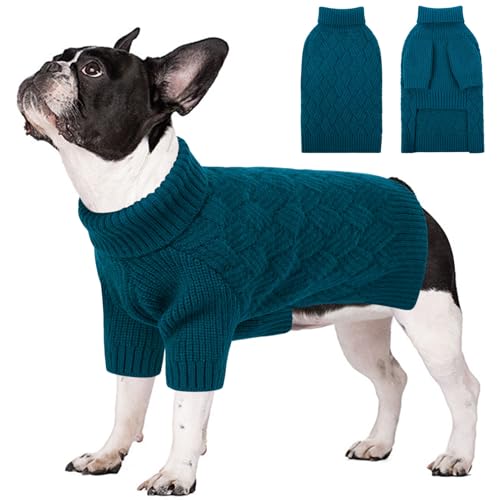 SUNFURA Hundepullover, mittelgroßer Hundepullover für Herbst und Winter, Fleece-Hundepullover, Weihnachtspullover für den Urlaub, warmer Rollkragen-Strick für Französische Bulldogge, Boston Terrier, SUNFURA Hundepullover, mittelgroßer Hundepullover für Herbst und Winter, Fleece-Hundepullover, Weihnachtspullover für den Urlaub, warmer Rollkragen-Strick für Französische Bulldogge, Boston Terrier, von SUNFURA