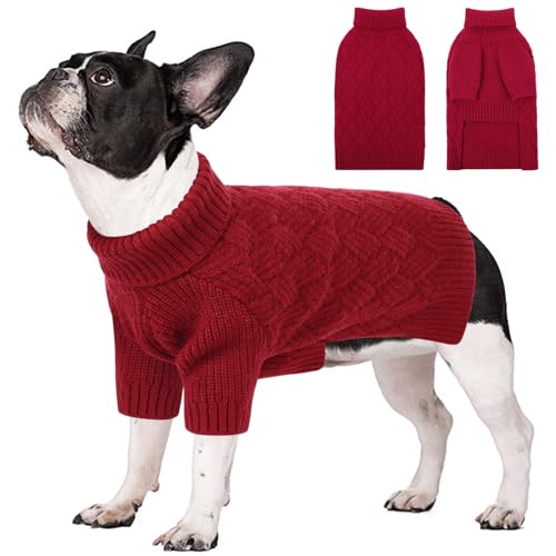 SUNFURA Hundepullover, warmer Hundepullover, für große Hunde, Jungen, großer Hundepullover für Weihnachten, einfarbig, Winter-Sweatshirt, Herbststrick-Rollkragen für Corgi, Französische Bulldogge, SUNFURA Hundepullover, warmer Hundepullover, für große Hunde, Jungen, großer Hundepullover für Weihnachten, einfarbig, Winter-Sweatshirt, Herbststrick-Rollkragen für Corgi, Französische Bulldogge, von SUNFURA