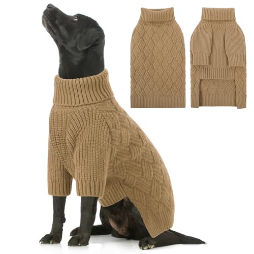 SUNFURA Hundepullover für große Hunde, XXL, Hundepullover für extra große Hunde, warmer Rollkragenpullover, Weihnachtspullover für kaltes Wetter, Strickpullover für Golden Retriever, Labrador SUNFURA Hundepullover für große Hunde, XXL, Hundepullover für extra große Hunde, warmer Rollkragenpullover, Weihnachtspullover für kaltes Wetter, Strickpullover für Golden Retriever, Labrador von SUNFURA