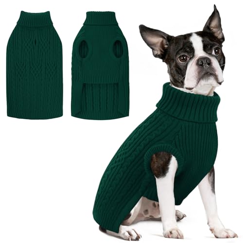 SUNFURA Hundepullover für große Hunde, großer Hundepullover für Weihnachten, warmer Winterherbst, Haustierpullover für Hunde, Mädchen, Jungen, Rollkragen-Sweatshirt für Corgi, Französische Bulldogge von SUNFURA