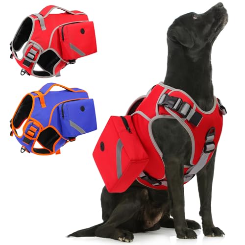 SUNFURA Hundeschwimmweste, Hundeschwimmweste zum Schwimmen Bootfahren, verstellbare Haustier-Schwimmweste mit Rettungsgriff, leicht, Lifesaver Pet Lifejacket Preserver für extra große Hunde, Rot, 2XL SUNFURA Hundeschwimmweste, Hundeschwimmweste zum Schwimmen Bootfahren, verstellbare Haustier-Schwimmweste mit Rettungsgriff, leicht, Lifesaver Pet Lifejacket Preserver für extra große Hunde, Rot, 2XL von SUNFURA