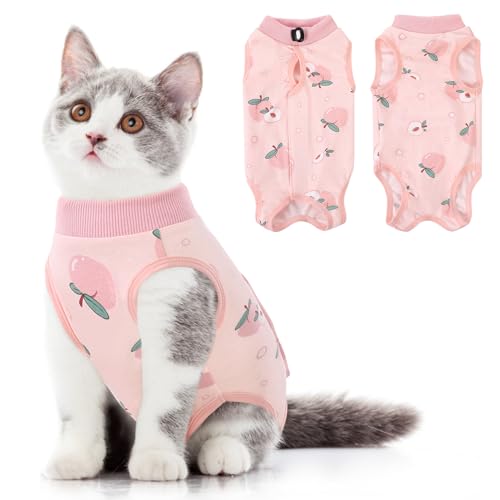 SUNFURA Katzen-Genesungsanzug, chirurgischer Ganzkörperbody für Bauchwunden, Schutz vor Lecken nach Operationen, professionelle Bandagen, Kegel-E-Halsband, Alternative für kleine männliche und von SUNFURA