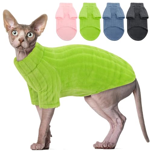 SUNFURA Katzenpullover, warmer Fleecepullover mit Ärmeln, Rollkragen, Katzenkleidung für Herbst und Winter, Grün, Größe L SUNFURA Katzenpullover, warmer Fleecepullover mit Ärmeln, Rollkragen, Katzenkleidung für Herbst und Winter, Grün, Größe L von SUNFURA