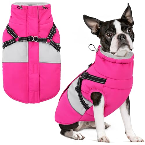 SUNFURA Kleiner Hundemantel mit integriertem Geschirr, warme Hundejacke für den Winter, mit Reißverschluss auf der Rückseite, wasserdichte Haustier-Schneejacke, Schneeanzug, Haustierpullover, Kleidung SUNFURA Kleiner Hundemantel mit integriertem Geschirr, warme Hundejacke für den Winter, mit Reißverschluss auf der Rückseite, wasserdichte Haustier-Schneejacke, Schneeanzug, Haustierpullover, Kleidung von SUNFURA