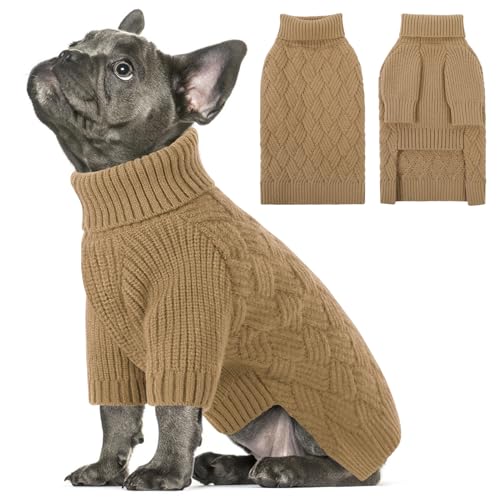 SUNFURA Pullover für kleine Hunde, Rollkragenpullover für kaltes Wetter, Strickwaren für Weihnachten, Thanksgiving, Haustier-Winter, Strick-Sweatshirt, Mops, Dackel, Pullover für Jungen, Mädchen, SUNFURA Pullover für kleine Hunde, Rollkragenpullover für kaltes Wetter, Strickwaren für Weihnachten, Thanksgiving, Haustier-Winter, Strick-Sweatshirt, Mops, Dackel, Pullover für Jungen, Mädchen, von SUNFURA