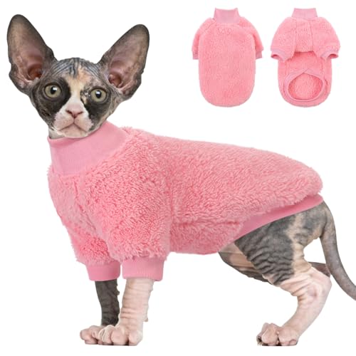SUNFURA Sphynx Katzenpullover, haarloser Rollkragenpullover für Katzen, nur für Katzen, warmer und weicher Katzen-Pyjama, Shirt mit Ärmeln, Haustier-Winterkleidung, Fleece-Overall für Katzen, Welpen, SUNFURA Sphynx Katzenpullover, haarloser Rollkragenpullover für Katzen, nur für Katzen, warmer und weicher Katzen-Pyjama, Shirt mit Ärmeln, Haustier-Winterkleidung, Fleece-Overall für Katzen, Welpen, von SUNFURA