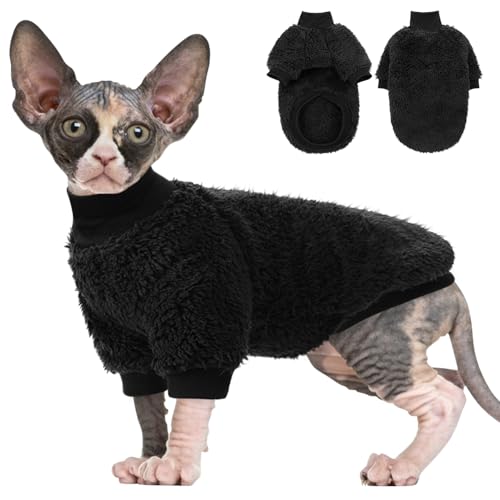 SUNFURA Sphynx Katzenpullover, haarloser Rollkragenpullover für Katzen, nur für Katzen, warmer und weicher Katzen-Pyjama, Shirt mit Ärmeln, Haustier-Winterkleidung, Fleece-Overall für Katzen, Welpen, SUNFURA Sphynx Katzenpullover, haarloser Rollkragenpullover für Katzen, nur für Katzen, warmer und weicher Katzen-Pyjama, Shirt mit Ärmeln, Haustier-Winterkleidung, Fleece-Overall für Katzen, Welpen, von SUNFURA